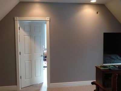 Wall dividing bedrooms painted and complete